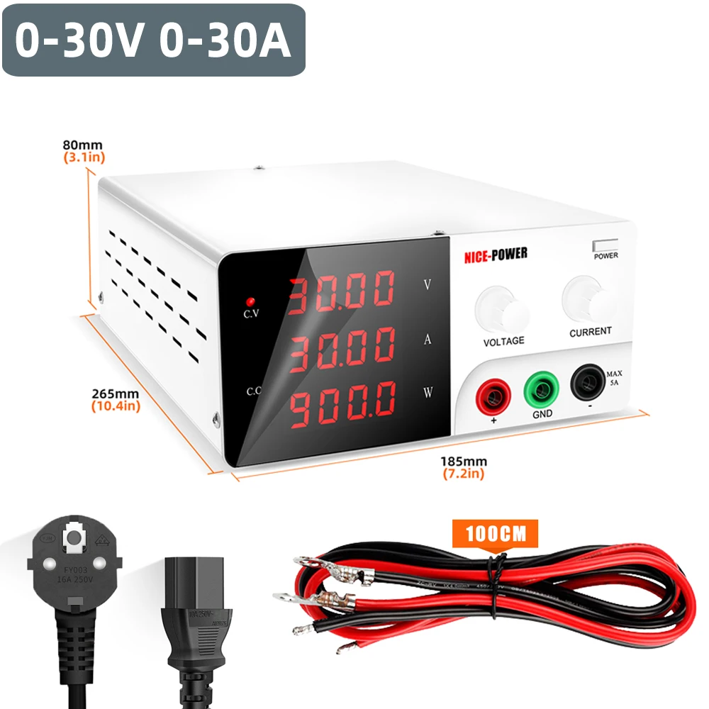 Регулируемый источник питания постоянного тока NICE-POWER 30 в 30 А, настольный цифровой источник напряжения и тока, лабораторный блок питания
Регулируемый источник питания постоянного тока NICE-POWER 30 в 30 А, настольный цифровой источник напряжения и тока, лабораторный блок питания