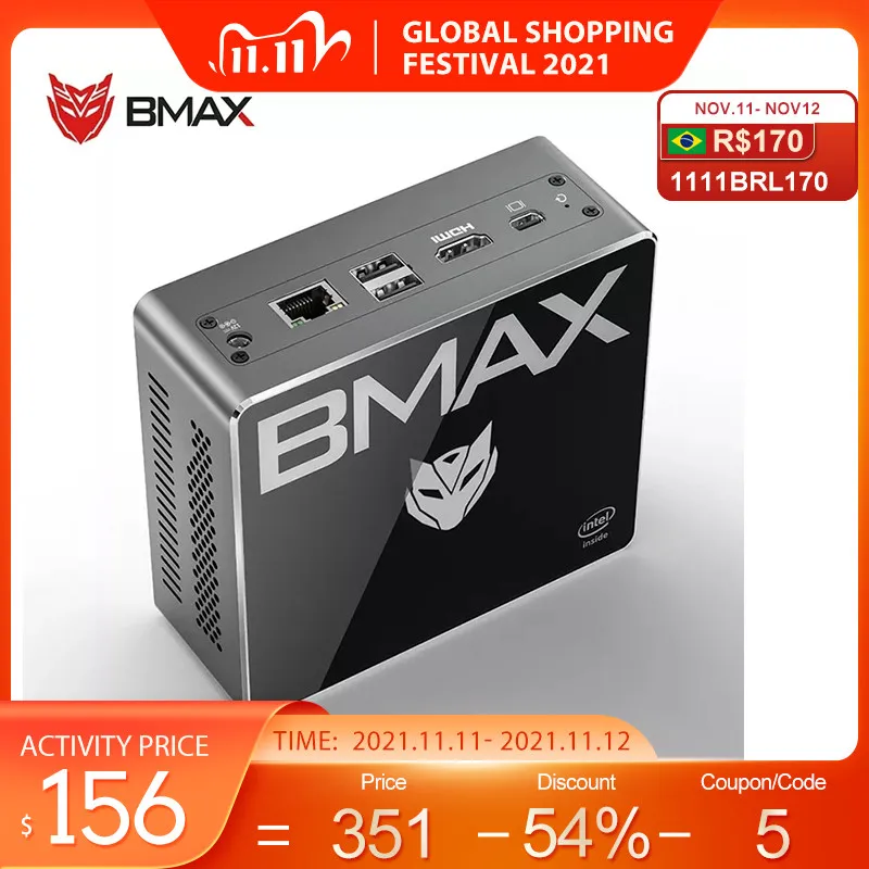 BMAX B3 Intel Core i3-5005U Мини ПК 8 Гб DDR3 128 ГБ SSDDual Core 2,0 ГГц Настольный ПК Поддержка множества языков BT4.2 Тип-C дисплейный порт MiniDP типа «мини-Comp
BMAX B3 Intel Core i3-5005U Мини ПК 8 Гб DDR3 128 ГБ SSDDual Core 2,0 ГГц Настольный ПК Поддержка множества языков BT4.2 Тип-C дисплейный порт MiniDP типа «мини-Comp