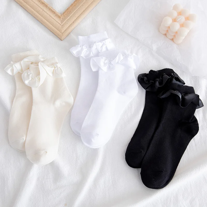 1Pair Ruffle Breathable Thin Solid Color Comfortable Kawaii Mid Tube Stockings Lolita Style Cute High-elastic Socks for Women
1Pair Ruffle Breathable Thin Solid Color Comfortable Kawaii Mid Tube Stockings Lolita Style Cute High-elastic Socks for Women