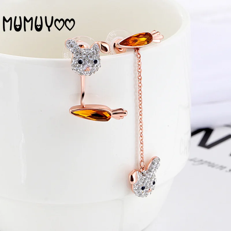 SWA Fashion Jewelry Europe and America High Quality Charm Cute Carrot Rabbit Asymmetrical Women's Earrings Women Romantic Gifts
SWA Fashion Jewelry Europe and America High Quality Charm Cute Carrot Rabbit Asymmetrical Women's Earrings Women Romantic Gifts