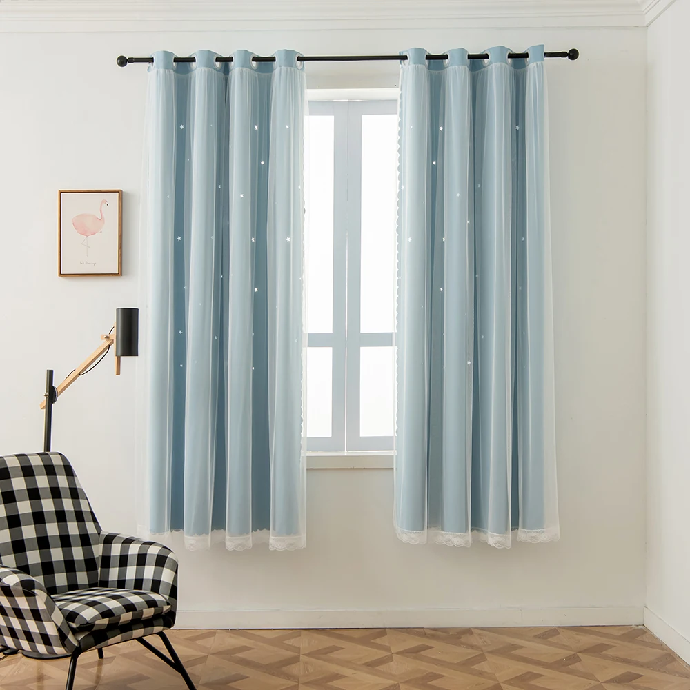 Solid Color Double Layer Hollow Star Blackout Curtains Kitchen Bedroom Living Room Decoration Window Curtain Home Blinds Drapes
Solid Color Double Layer Hollow Star Blackout Curtains Kitchen Bedroom Living Room Decoration Window Curtain Home Blinds Drapes