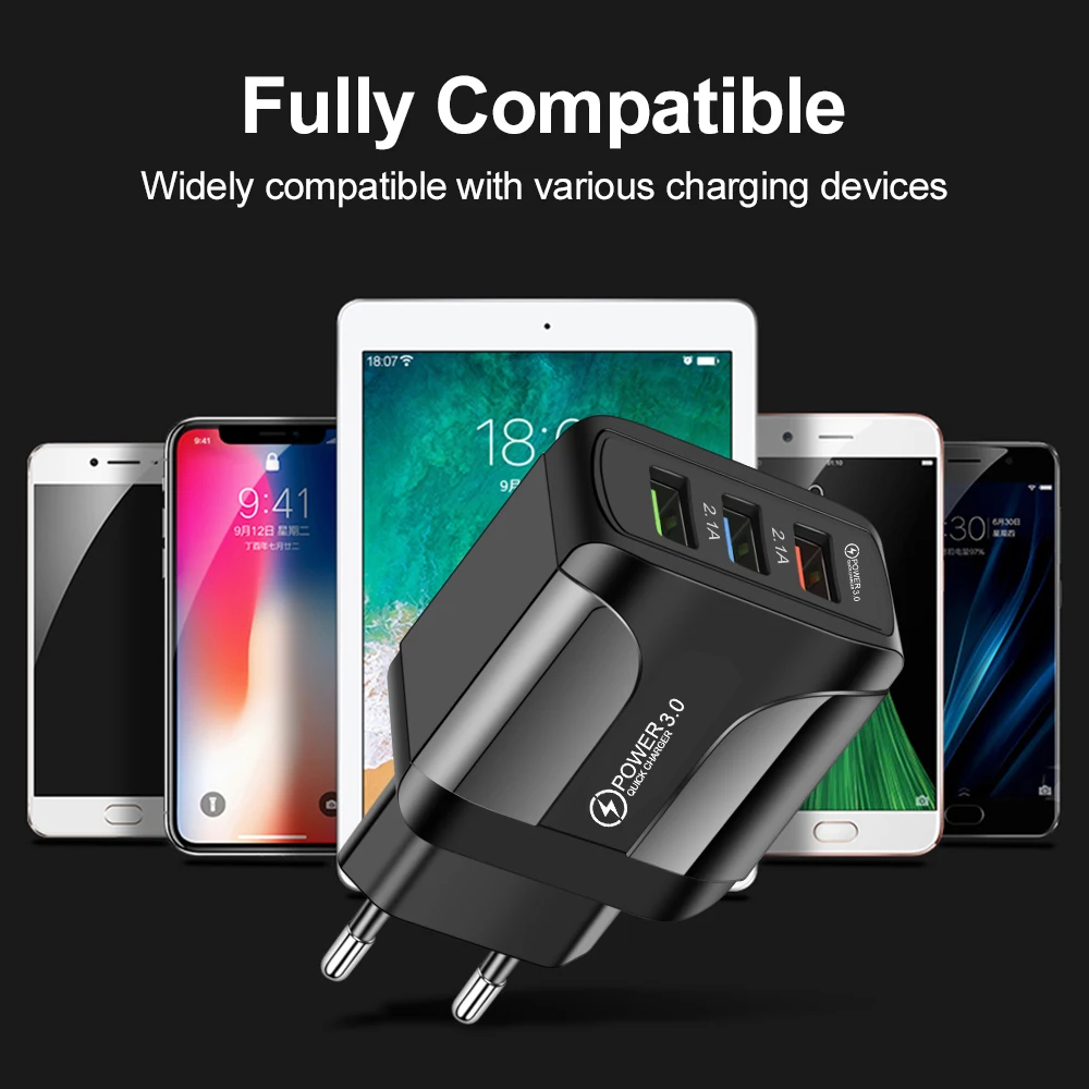 Charger For iPhone Universal Wall Quick Charge 3.0 4.0 For Huawei Xiaomi Smart Phone Fast Charging EU/US/UK 3 Port USB Chargers
Charger For iPhone Universal Wall Quick Charge 3.0 4.0 For Huawei Xiaomi Smart Phone Fast Charging EU/US/UK 3 Port USB Chargers