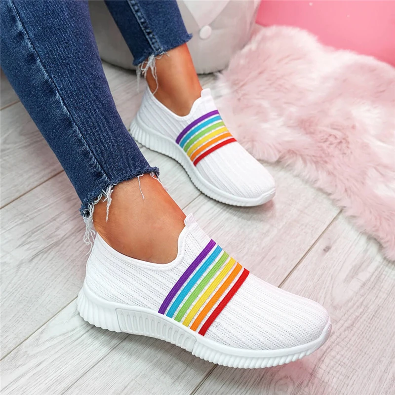 Women's Casual Rainbow Slip On Mesh Breathable Sport Sneakers Shoes Tip design stylish sight personality color stylish A50
Women's Casual Rainbow Slip On Mesh Breathable Sport Sneakers Shoes Tip design stylish sight personality color stylish A50