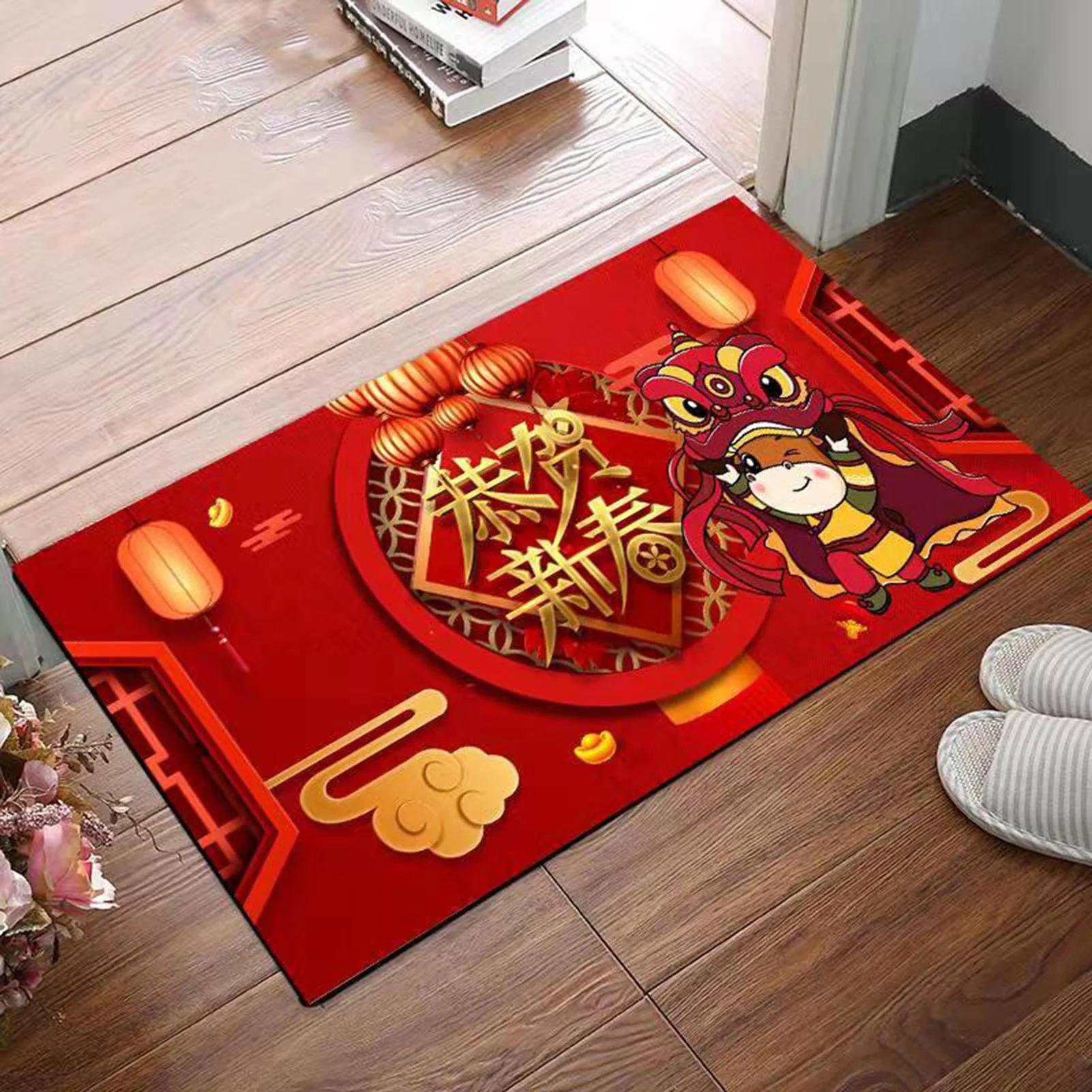 CNY Doormat Zodiac Ox Red Gate Pad 40*60/50*80cm Rectangular Welcome Floor Mat Festive Decor Front Door Mat Carpet
CNY Doormat Zodiac Ox Red Gate Pad 40*60/50*80cm Rectangular Welcome Floor Mat Festive Decor Front Door Mat Carpet
