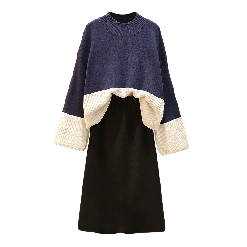 Large Size Ladies Winter Knitting Loose Pullover Sweater & Long Black Pleated Skirt Leisure Suit New Younger Sister Matching
Large Size Ladies Winter Knitting Loose Pullover Sweater & Long Black Pleated Skirt Leisure Suit New Younger Sister Matching