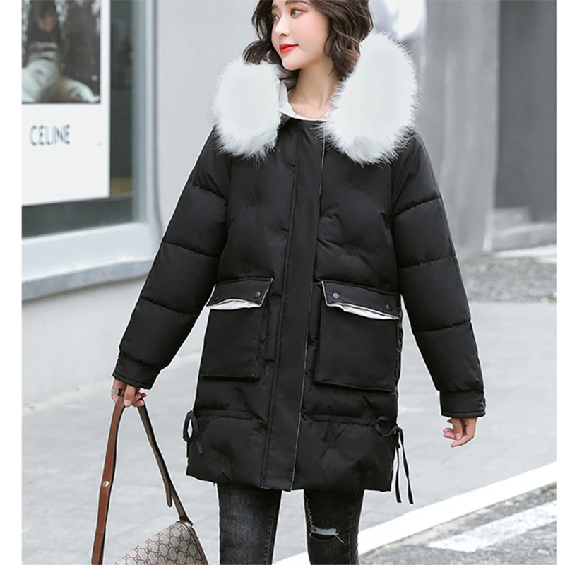 Mid-Length Cotton-Padded Jacket Women's 2020 Winter New Style Hooded Big Fur Collar Long-Sleeved Casual Thick Warm Coat Trendy
Mid-Length Cotton-Padded Jacket Women's 2020 Winter New Style Hooded Big Fur Collar Long-Sleeved Casual Thick Warm Coat Trendy