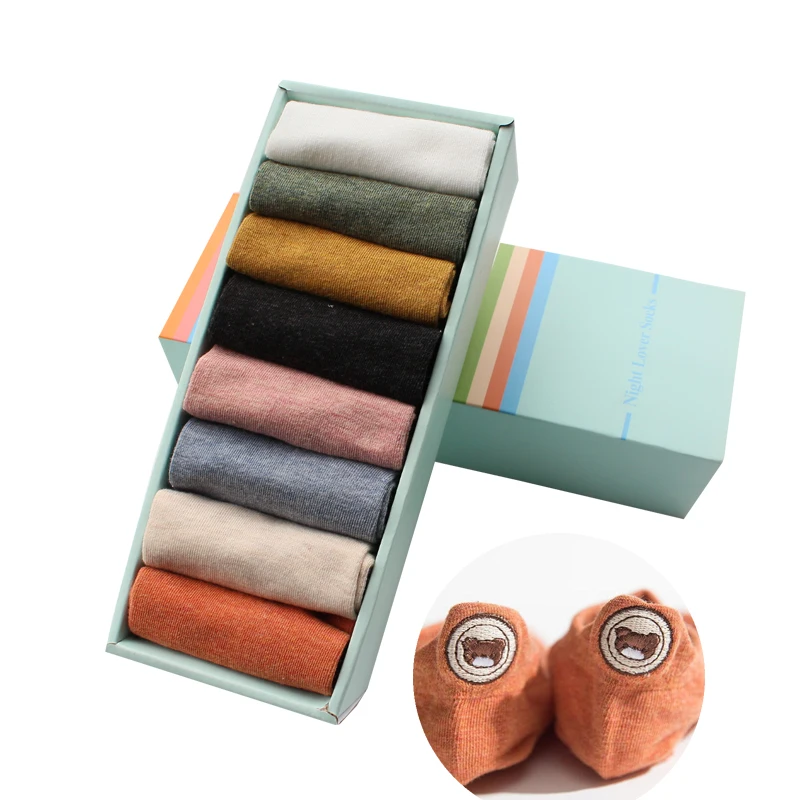 Fashion Women Cartoon Ankle Socks Gift Gox 8 Pairs/Lot Colorful Little Bear Women's And Lady Girls Funny Cotton Short Socks
Fashion Women Cartoon Ankle Socks Gift Gox 8 Pairs/Lot Colorful Little Bear Women's And Lady Girls Funny Cotton Short Socks