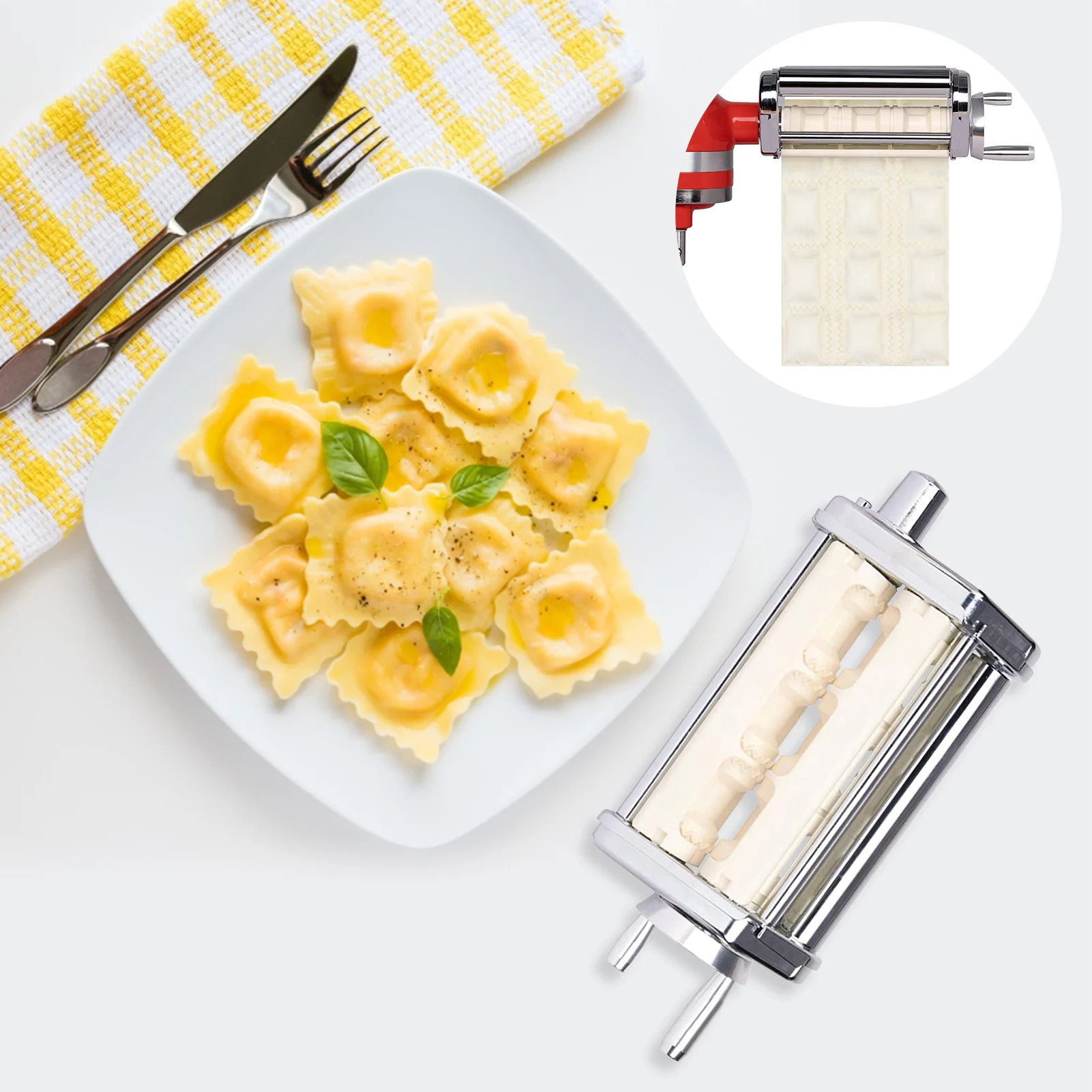 

Ravioli Maker Attachment For Kitchen Stand Mixers Pasta Roller Noodle Maker Machine Household Kitchen Pasta Tool For Kitchenaid