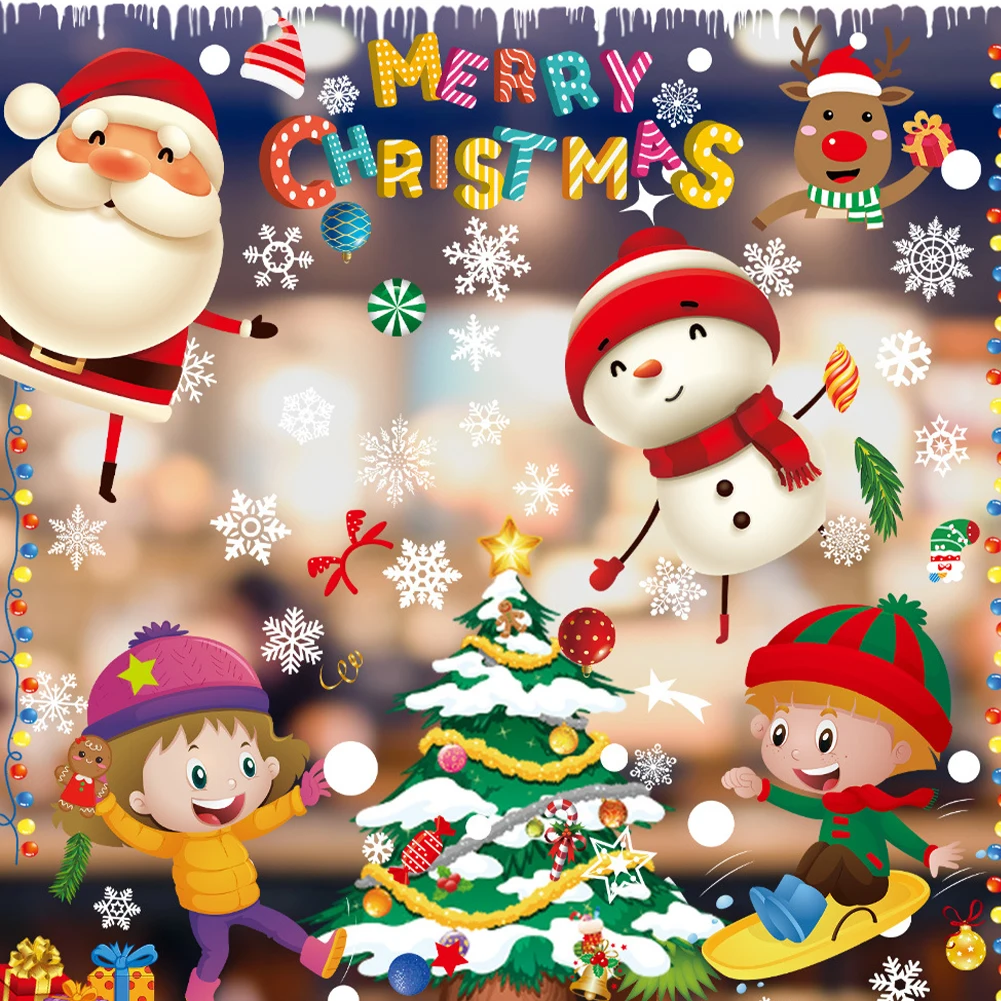 Christmas Wall Stickers Double Side Static Sticker Santa Claus Deer Xmas Tree Window Room Snowflakes New Year Decor Sticker
Christmas Wall Stickers Double Side Static Sticker Santa Claus Deer Xmas Tree Window Room Snowflakes New Year Decor Sticker