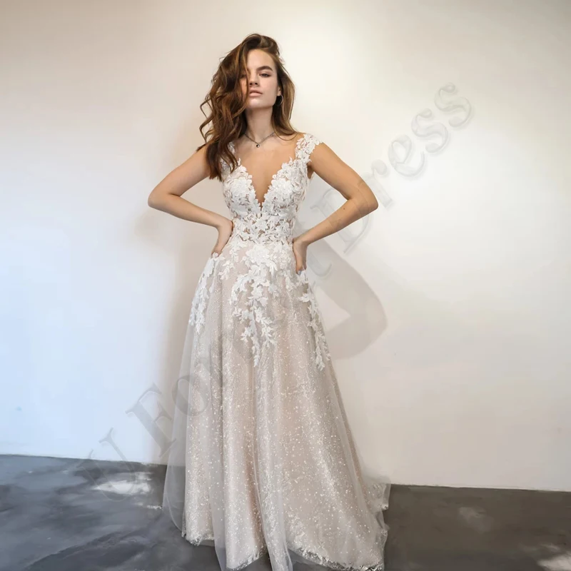 Drop Shipping Sparkly Aline Bohe Wedding Dresses Sposa Vestidos Appliques Engagement Bridal Robe De Mariée Custom Made
Drop Shipping Sparkly Aline Bohe Wedding Dresses Sposa Vestidos Appliques Engagement Bridal Robe De Mariée Custom Made