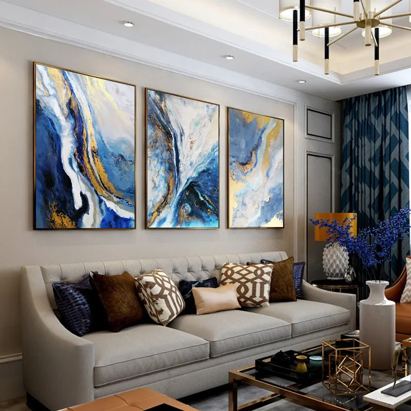 Hand Painted Landscape Abstract Painting Blue On Canvas Wall Art Pictures For Living Room Home Decoration Three Pieces
Hand Painted Landscape Abstract Painting Blue On Canvas Wall Art Pictures For Living Room Home Decoration Three Pieces