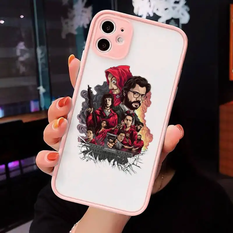 Money Heist Phone Case For iPhone 12 11 Mini Pro XR XS Max 7 8 Plus X Matte transparent Pink Back Cover
Money Heist Phone Case For iPhone 12 11 Mini Pro XR XS Max 7 8 Plus X Matte transparent Pink Back Cover