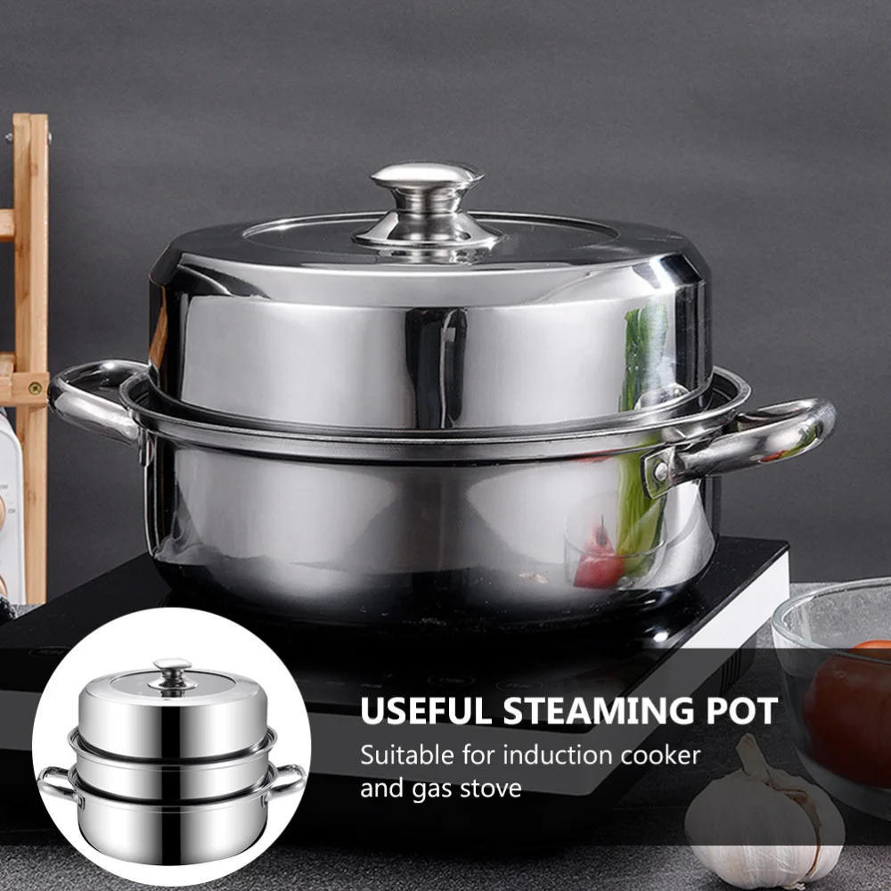 1Pc Stainless Steel Steam Pot Multifunction Food Steamer Stockpot Soup Pot
1Pc Stainless Steel Steam Pot Multifunction Food Steamer Stockpot Soup Pot