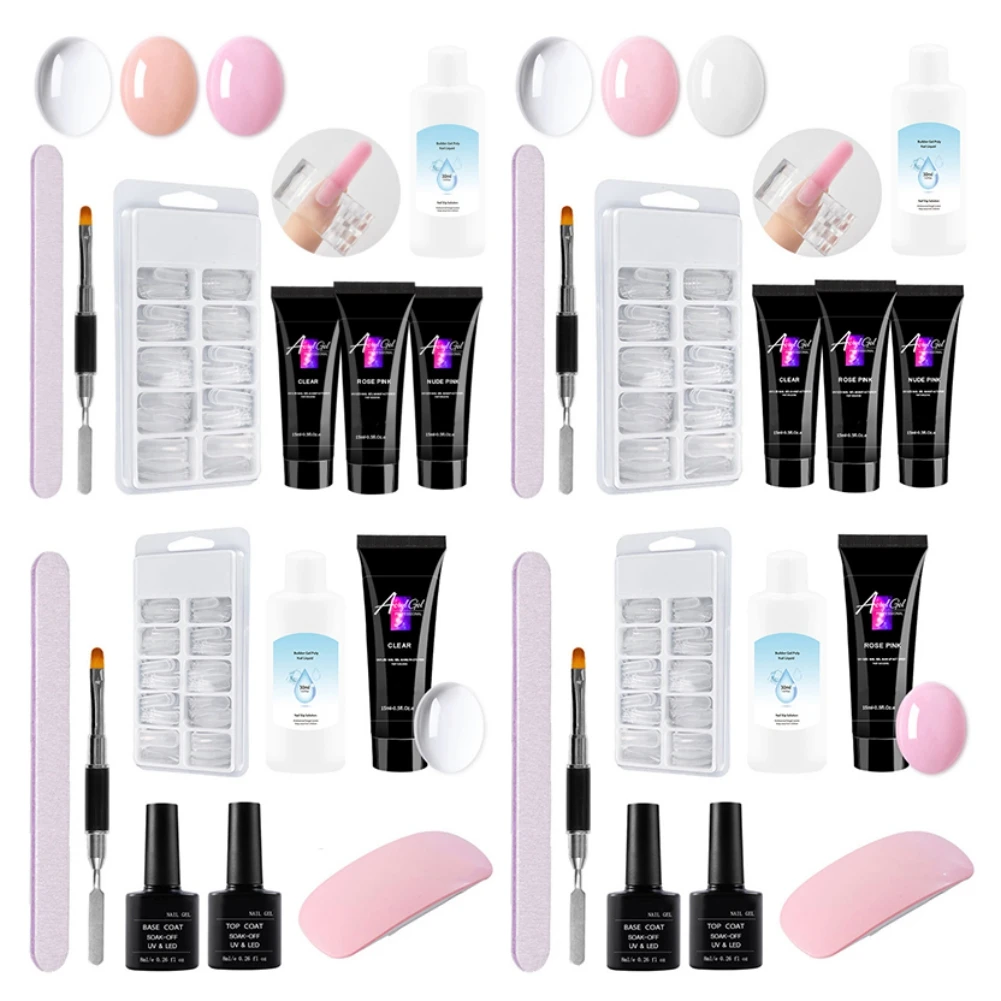 DIY Nail Extension Gel Kit Nail Art Set Nail Builder Gel Starter Kit with Base Top Coat 15g 
DIY Nail Extension Gel Kit Nail Art Set Nail Builder Gel Starter Kit with Base Top Coat 15g