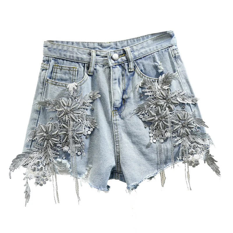 Heavy Industry Diamond Dimensional Flower Tassels Ripped Burr Wide Leg Denim Shorts 2020 New Style High Waist Short Harajuku
Heavy Industry Diamond Dimensional Flower Tassels Ripped Burr Wide Leg Denim Shorts 2020 New Style High Waist Short Harajuku