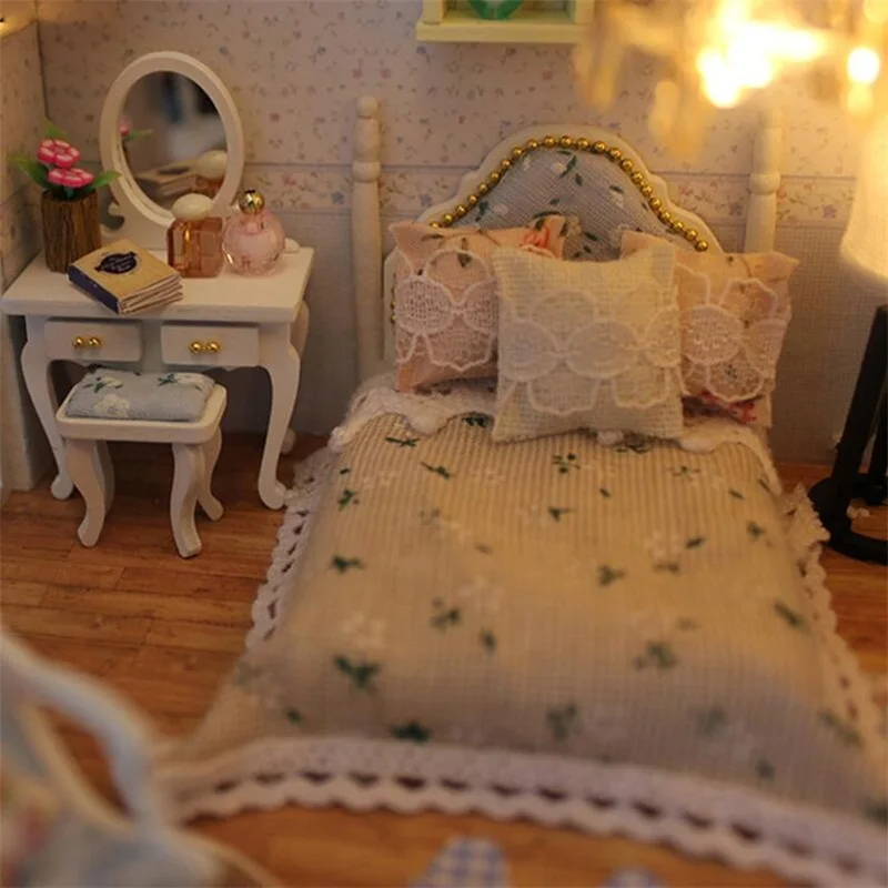 3D Wooden House DIY Sweet House Kit Miniature Furniture LED Lights Home Wedding Birthday Christmas Gift
3D Wooden House DIY Sweet House Kit Miniature Furniture LED Lights Home Wedding Birthday Christmas Gift