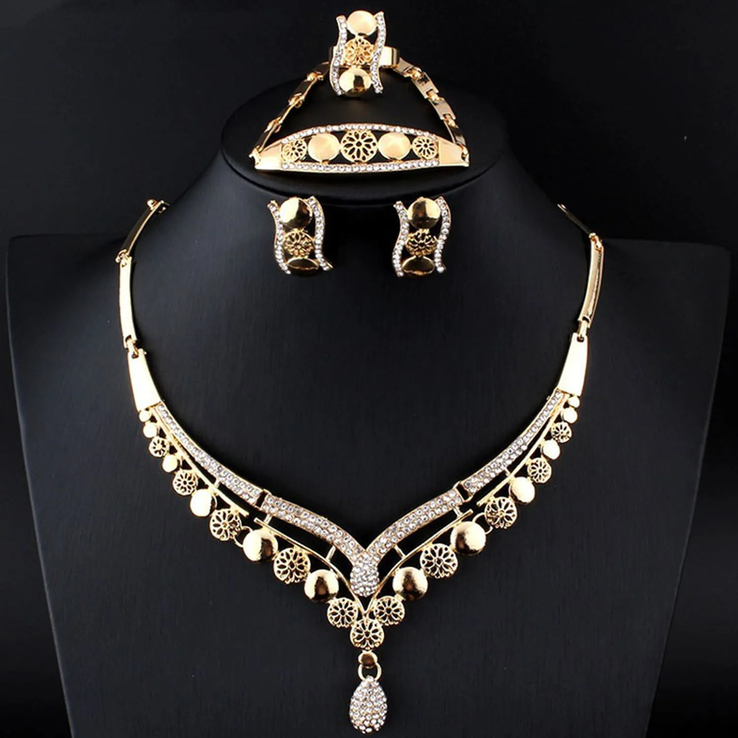 Women's High Jewelry Necklace Set Jewelry Fashion Earrings 2021 New Wedding Accessories African Jewelry Four-piece Women's Ring
Women's High Jewelry Necklace Set Jewelry Fashion Earrings 2021 New Wedding Accessories African Jewelry Four-piece Women's Ring