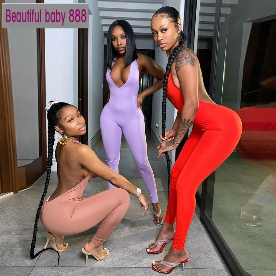 Nibber sexy Low chest depth v skinny jumpsuit female street quality elastic sleeveless romper party activity backless bodysuit
Nibber sexy Low chest depth v skinny jumpsuit female street quality elastic sleeveless romper party activity backless bodysuit