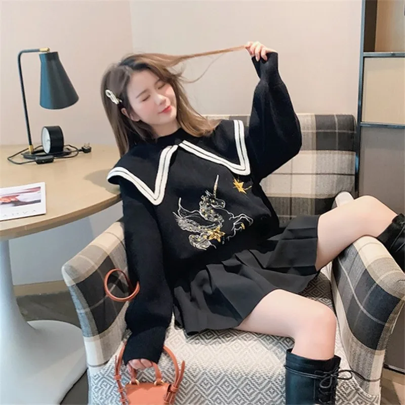 Sweet Korean-Style Lazy Wind Loose-Fit Sweater Women Pullover Knitted Top Artistic Retro 2020 New Style for Autumn and Winter
Sweet Korean-Style Lazy Wind Loose-Fit Sweater Women Pullover Knitted Top Artistic Retro 2020 New Style for Autumn and Winter
