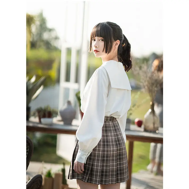 2021 Spring New Japanese Lantern Long Sleeve Black White Embroidered Shirt Jk Uniform Female College Style Student Shirt
2021 Spring New Japanese Lantern Long Sleeve Black White Embroidered Shirt Jk Uniform Female College Style Student Shirt