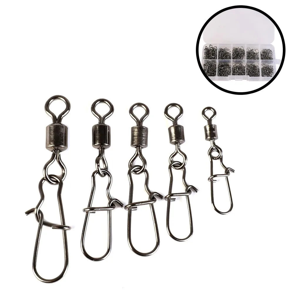 210Pcs Fishing Connector Swivels Interlock Pin Snap #2 #4 #5 #6 #8 Bearing Rolling Swivel Stainless Snap Fishhook Lure Tackle
210Pcs Fishing Connector Swivels Interlock Pin Snap #2 #4 #5 #6 #8 Bearing Rolling Swivel Stainless Snap Fishhook Lure Tackle