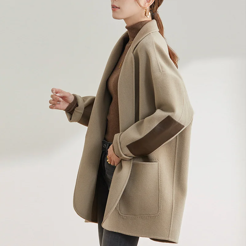 Small high-end wool coat women's 2021 autumn and winter new loose and thin double-sided wool cashmere coat thickened
Small high-end wool coat women's 2021 autumn and winter new loose and thin double-sided wool cashmere coat thickened