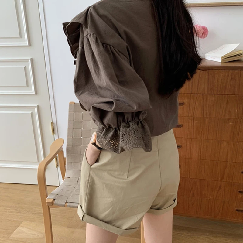 PADEGAO Patchwork Lace Ruffle Shirt Women V Neck Flare Sleeve Casual Korean Elegant Blouse Female Summer Fashion Clothes PDG1564 
PADEGAO Patchwork Lace Ruffle Shirt Women V Neck Flare Sleeve Casual Korean Elegant Blouse Female Summer Fashion Clothes PDG1564