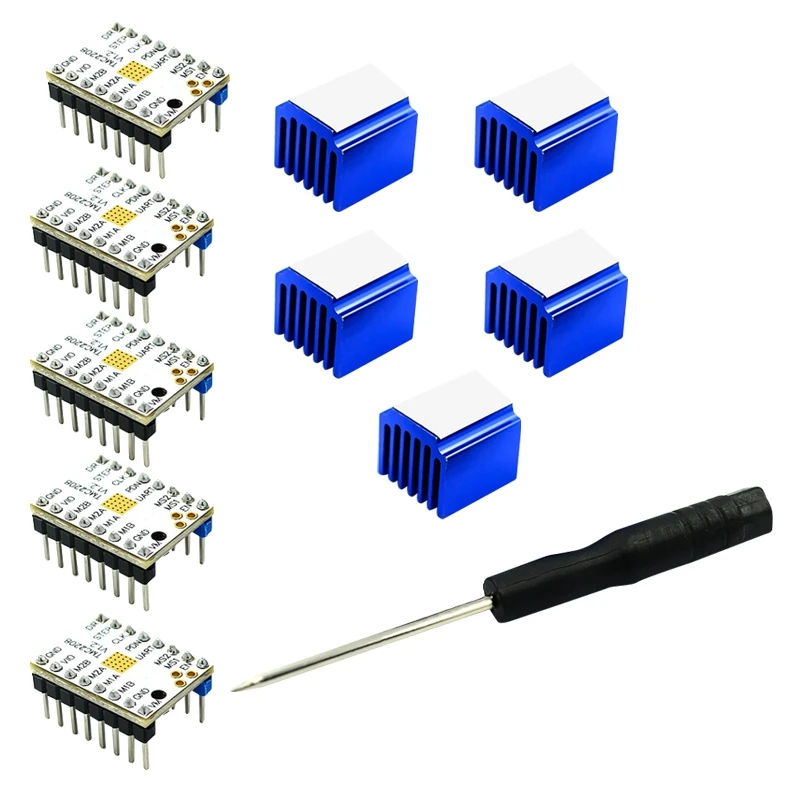 Драйвер шагового двигателя для 3D-принтера TMC2208 V1.2, Step Sticks, бесшумный драйвер для Reprap Ramps 1,4 MKS Prusa I3 Ender-3 Pro(5 шт.)
Драйвер шагового двигателя для 3D-принтера TMC2208 V1.2, Step Sticks, бесшумный драйвер для Reprap Ramps 1,4 MKS Prusa I3 Ender-3 Pro(5 шт.)