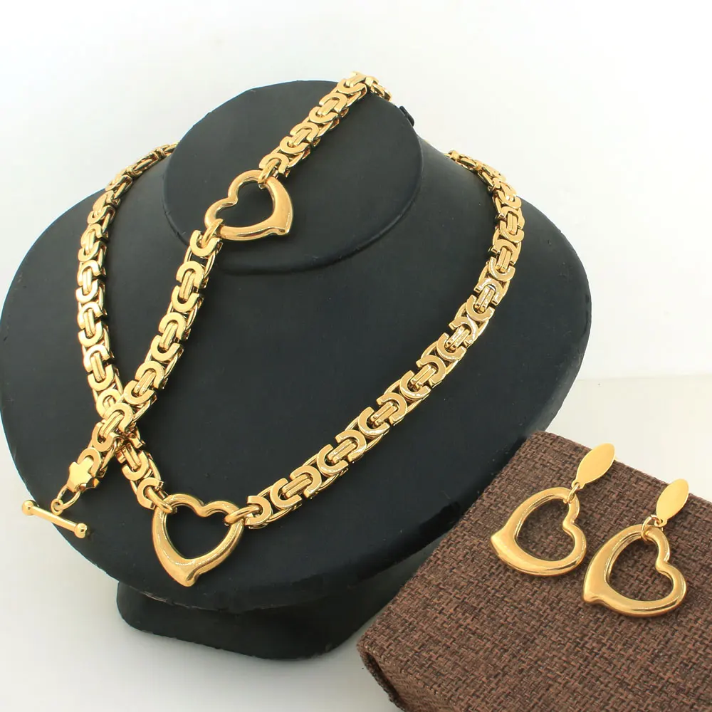 Free Shipping Fashion 8M 11M Chain Jewelry Stainless Steel Heart Link Necklace & Bracelet Earrrings Sets High Quality SCAZBNEA
Free Shipping Fashion 8M 11M Chain Jewelry Stainless Steel Heart Link Necklace & Bracelet Earrrings Sets High Quality SCAZBNEA