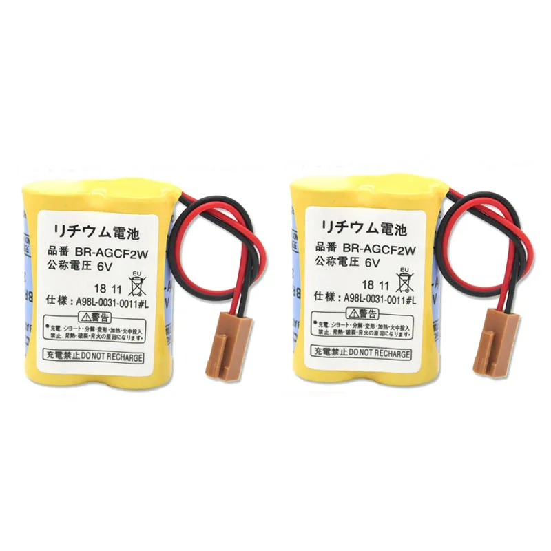 

2PCS Original 6V BR-AGCF2W PLC Lithium-ion Industrial Battery Pack with Brown Plug for Panasonic Fanuc CNC Servo Motor Battery