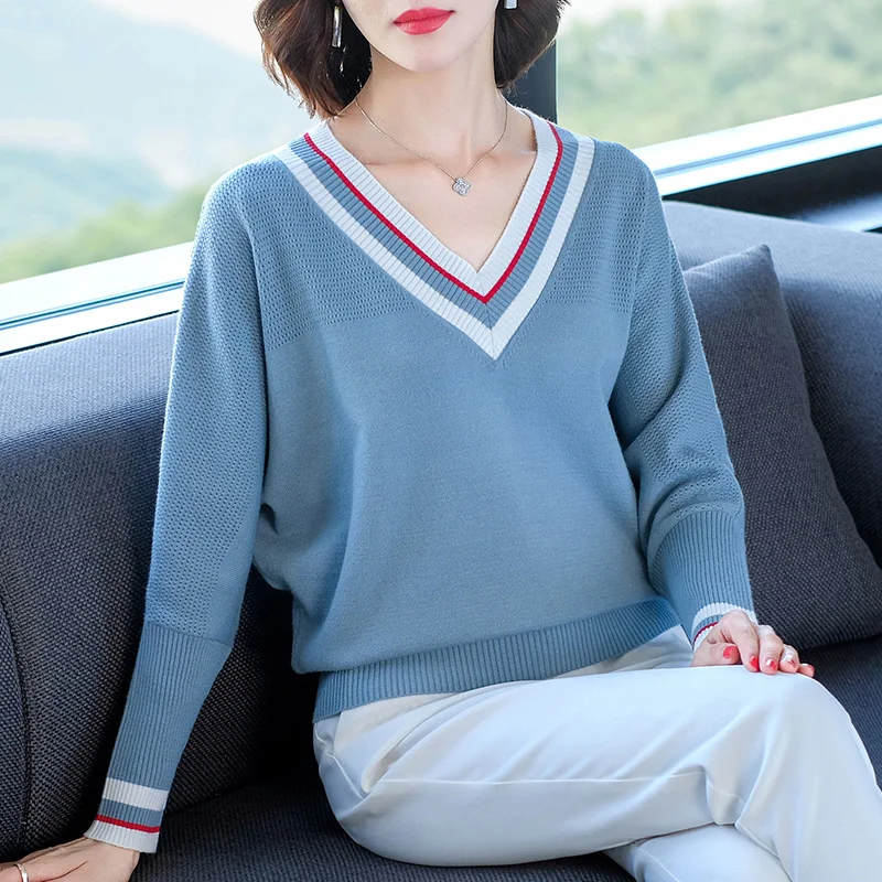 2019 women's casual V-Neck Sweater women's long sleeve bat sleeve autumn winter sweater
2019 women's casual V-Neck Sweater women's long sleeve bat sleeve autumn winter sweater