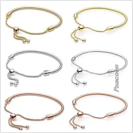 Original 925 Sterling Silver Rose Gold Moments Sliding Clasp Adjust Bangle Bracelet Fit Women Bead Charm Fashion Jewelry
Original 925 Sterling Silver Rose Gold Moments Sliding Clasp Adjust Bangle Bracelet Fit Women Bead Charm Fashion Jewelry