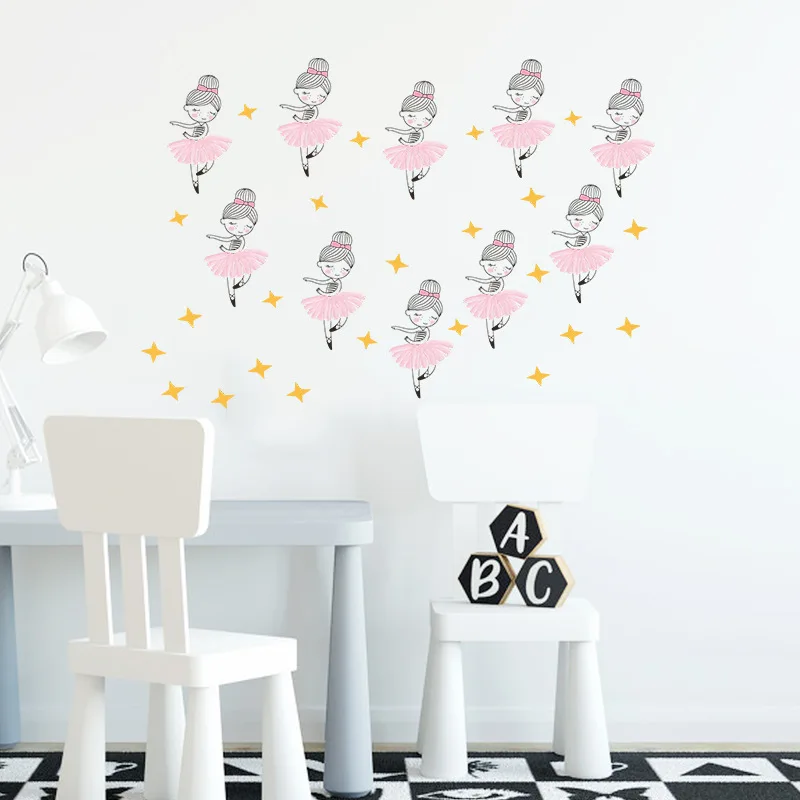 Cartoon Ballet Girl Wall Stickers Home Decor Aesthetic Kids Room Bedroom Living Room Porch Wall Decoration Decals for Furniture
Cartoon Ballet Girl Wall Stickers Home Decor Aesthetic Kids Room Bedroom Living Room Porch Wall Decoration Decals for Furniture