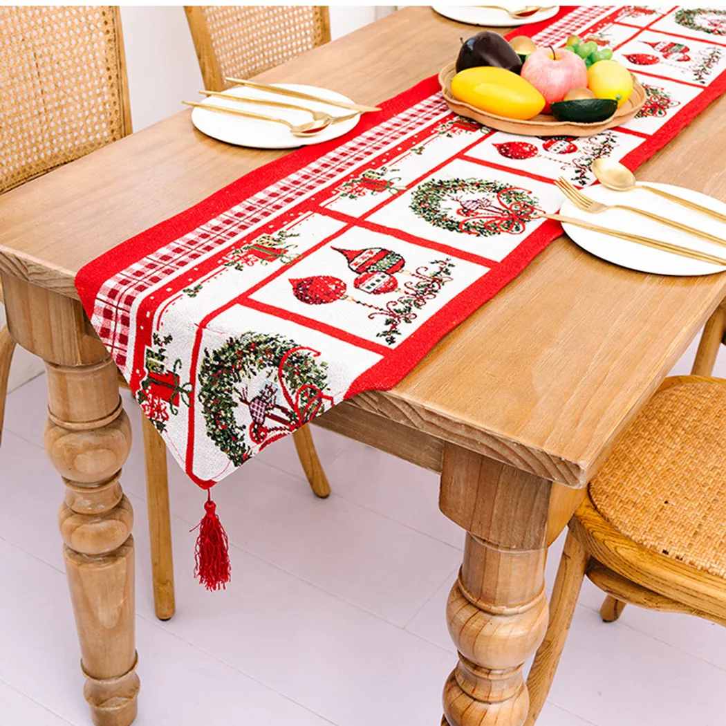 Christmas Table Runner Mat Fashion Embroidered Cloth Xmas Tablecloth Christmas Santa Claus Garland Desktop Ornament Decor Gifts
Christmas Table Runner Mat Fashion Embroidered Cloth Xmas Tablecloth Christmas Santa Claus Garland Desktop Ornament Decor Gifts