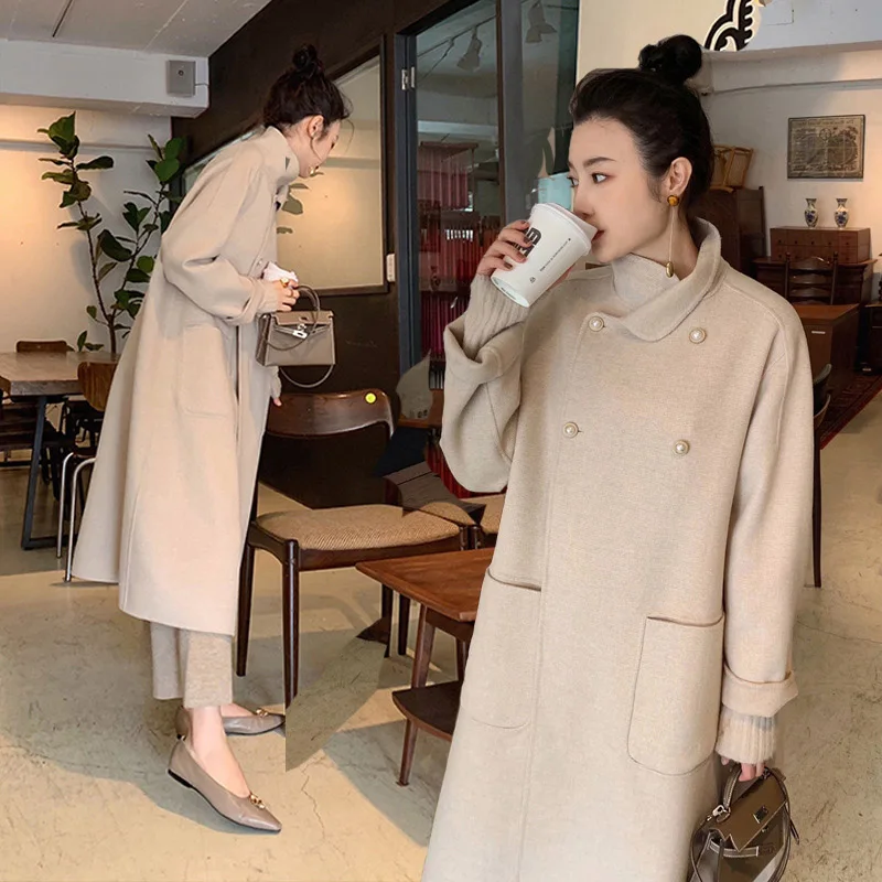 Winter Wool Black Coat Women Warm Outerwear Ladies Long Trench Coats Elegant Female Office Wear Korean Fashion Clothing
Winter Wool Black Coat Women Warm Outerwear Ladies Long Trench Coats Elegant Female Office Wear Korean Fashion Clothing