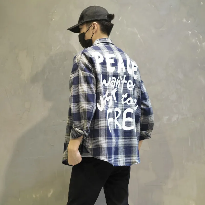 Spring New Boyfriend Style Mens Printed Plaid Loose Fit Big Boys Casual Long Sleeve Tops Harajuku Streetwear Shirts 2XL
Spring New Boyfriend Style Mens Printed Plaid Loose Fit Big Boys Casual Long Sleeve Tops Harajuku Streetwear Shirts 2XL