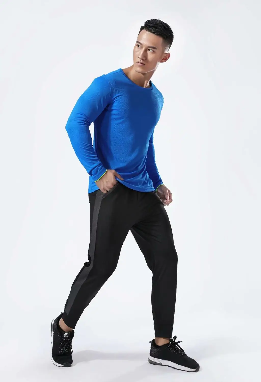 Спортивная футболка с длинным рукавом мужская спортивная одежда для фитнеса