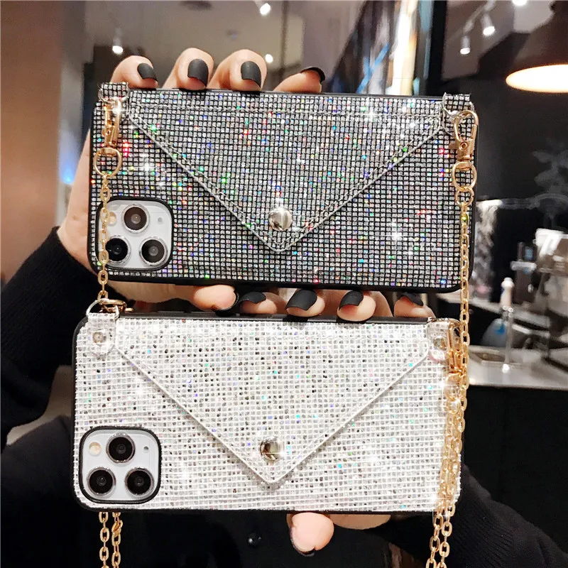 Luxury flash diamond mobile phone case for iphone13 12 11Pro Max XR X XS Max 7 8 Plus multifunctional messenger bag rear case
Luxury flash diamond mobile phone case for iphone13 12 11Pro Max XR X XS Max 7 8 Plus multifunctional messenger bag rear case