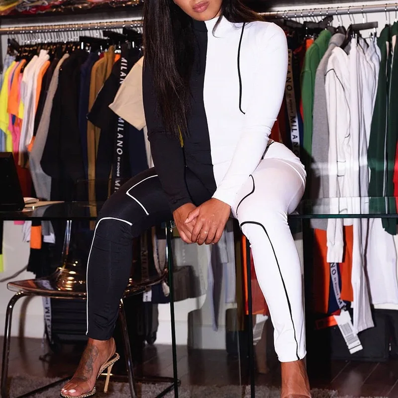 Black White Patchwork Slim-fit Pencil Long Jumpsuit 2020 Newon Fashion Streetwear Women Full Sleeve Spring Rompers Catsuit
Black White Patchwork Slim-fit Pencil Long Jumpsuit 2020 Newon Fashion Streetwear Women Full Sleeve Spring Rompers Catsuit