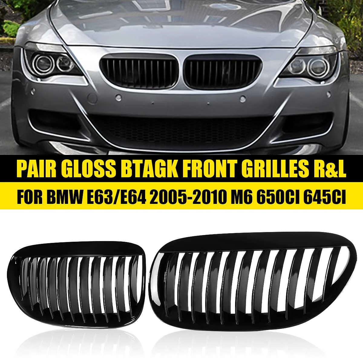 Pair Car Gloss Black Front grills Racing Gillle Replacement For BMW E63/E64 M6 650Ci 645Ci 2005 2006 2007 2008 2009 2010 Sty;ing
Pair Car Gloss Black Front grills Racing Gillle Replacement For BMW E63/E64 M6 650Ci 645Ci 2005 2006 2007 2008 2009 2010 Sty;ing