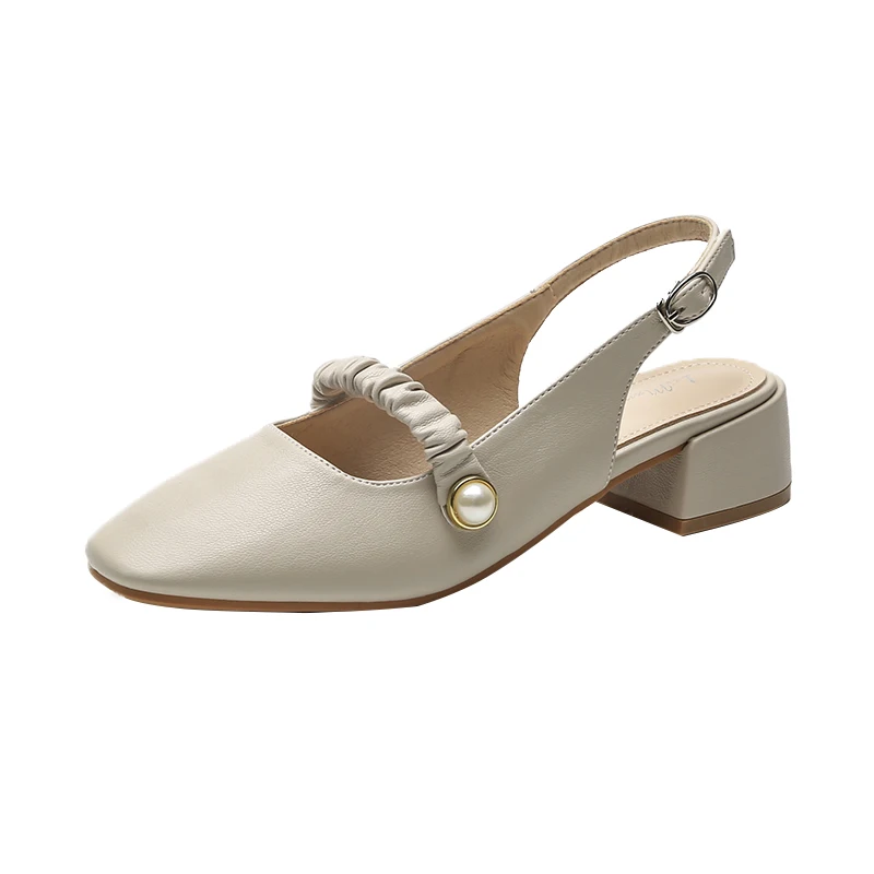 Baotou Sandals Summer New Mid-Heel Pearl Thick Heel Gentle Mary Jane Single Shoes
Baotou Sandals Summer New Mid-Heel Pearl Thick Heel Gentle Mary Jane Single Shoes