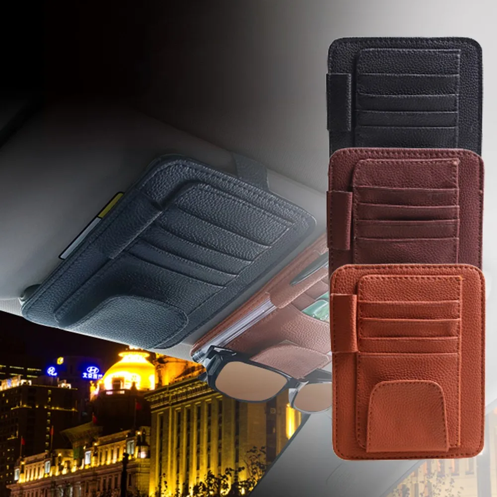 PU Car Sun Visor Pocket Organizer Pouch Bag Card EyeGlasses Storage Holder Store Personal Cosmetics Storage Bag Car Accessories
PU Car Sun Visor Pocket Organizer Pouch Bag Card EyeGlasses Storage Holder Store Personal Cosmetics Storage Bag Car Accessories