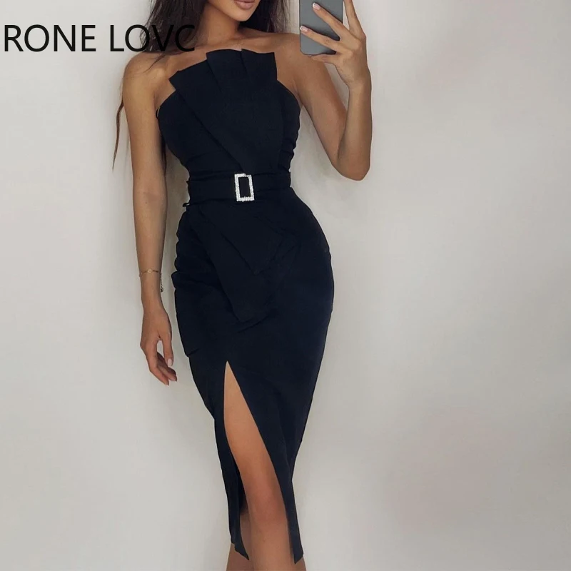 Women Solid Elegant Strapless and Sleeveless Three Dimensional Decoration High Silt Bodycon Sexy Formal Party Dresses
Women Solid Elegant Strapless and Sleeveless Three Dimensional Decoration High Silt Bodycon Sexy Formal Party Dresses