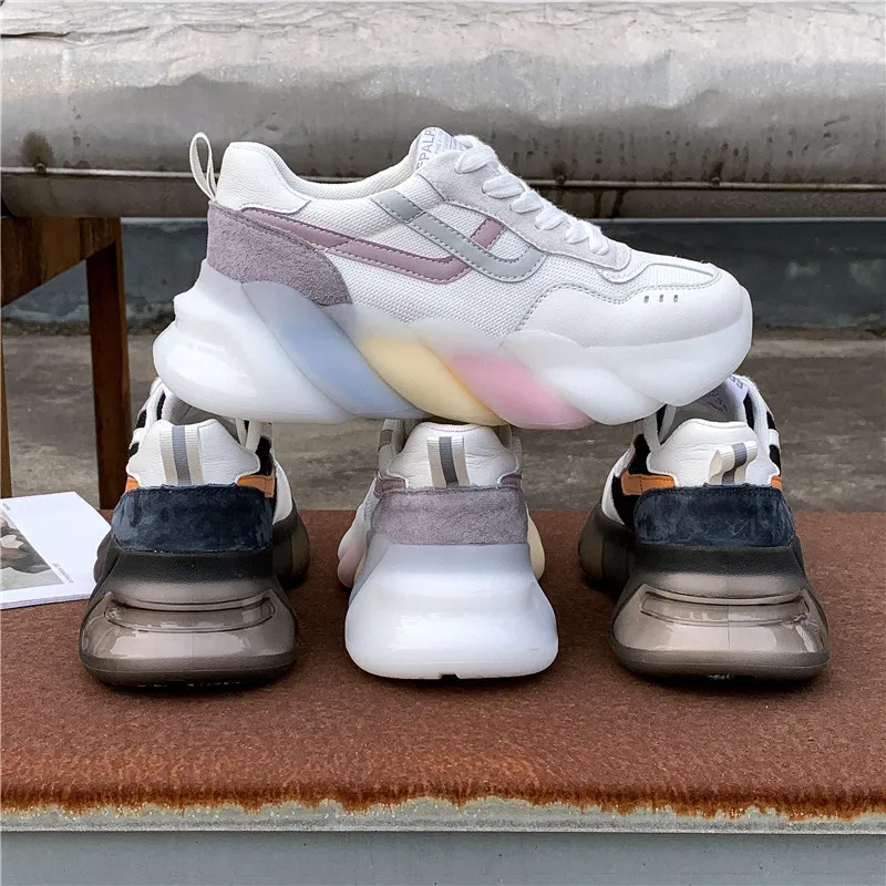 Spring Fashion Women Shoes 2021 Trendy Rainbow Sole Women's Chunky Sneakers Breathable Mesh Female Casual Shoes Light Trainers
Spring Fashion Women Shoes 2021 Trendy Rainbow Sole Women's Chunky Sneakers Breathable Mesh Female Casual Shoes Light Trainers