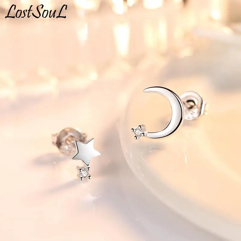 High Quality 925 Sterling Silver Stud Earrings New Star Moon Crystal Zircon Earrings Anti Allergy For Woman Fashion Jewelry
High Quality 925 Sterling Silver Stud Earrings New Star Moon Crystal Zircon Earrings Anti Allergy For Woman Fashion Jewelry