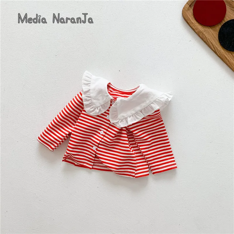 0-3 years old baby girl bottoming shirt 2021 spring striped children's long-sleeved t-shirt Korean lace collar infant t-shirt
0-3 years old baby girl bottoming shirt 2021 spring striped children's long-sleeved t-shirt Korean lace collar infant t-shirt