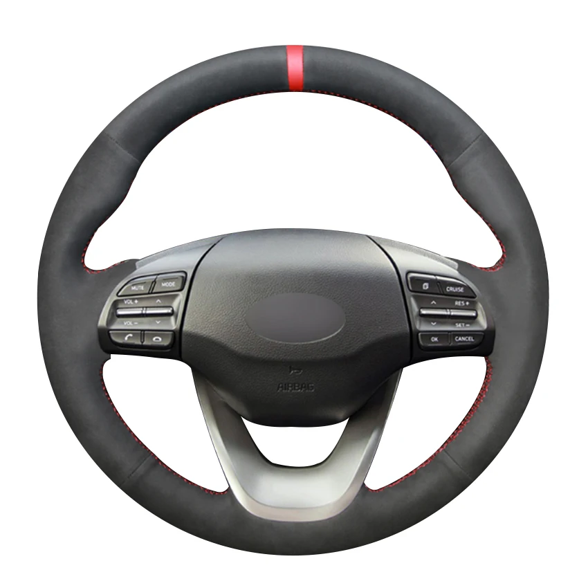 Black Suede Red Marker Car Steering Wheel Cover for Hyundai Kona 2017 2018 2019
Black Suede Red Marker Car Steering Wheel Cover for Hyundai Kona 2017 2018 2019
