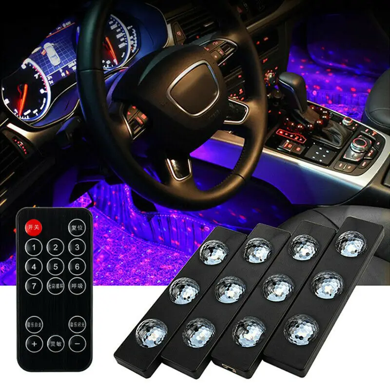 4PCS Car Interior Foot Starry Lights 12 LED LED Atmosphere Light, Decorative Light, Interior Decoration Lights, Emergency Lights
4PCS Car Interior Foot Starry Lights 12 LED LED Atmosphere Light, Decorative Light, Interior Decoration Lights, Emergency Lights
