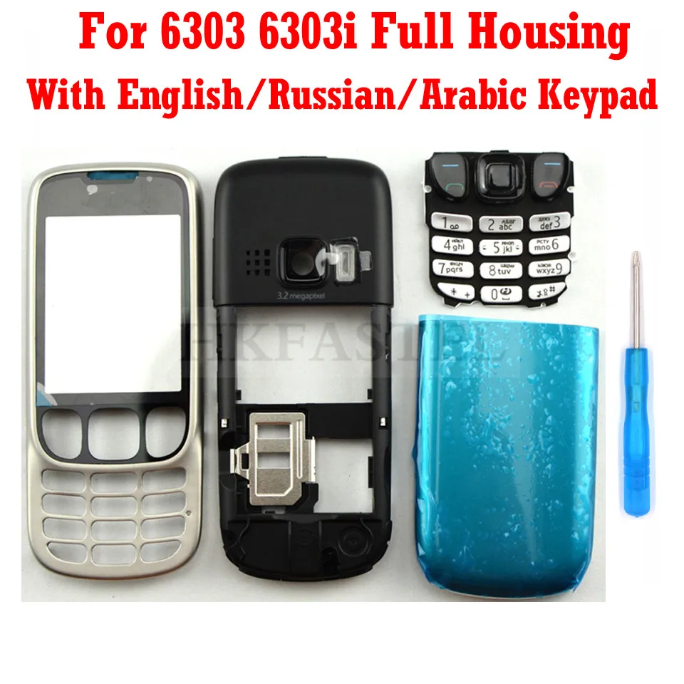 Новый Полный чехол для телефона + английская/Русская клавиатура Nokia 6303c 6303 classic 6303ci