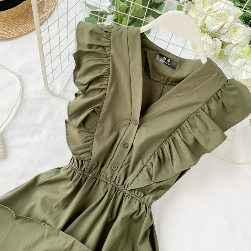 2020 V Neck Ruffles Summer Dress Party Tank Sundress Women Casual A-Line Beach Holiday Dresses Elegant Knee-Length Vestidos
2020 V Neck Ruffles Summer Dress Party Tank Sundress Women Casual A-Line Beach Holiday Dresses Elegant Knee-Length Vestidos